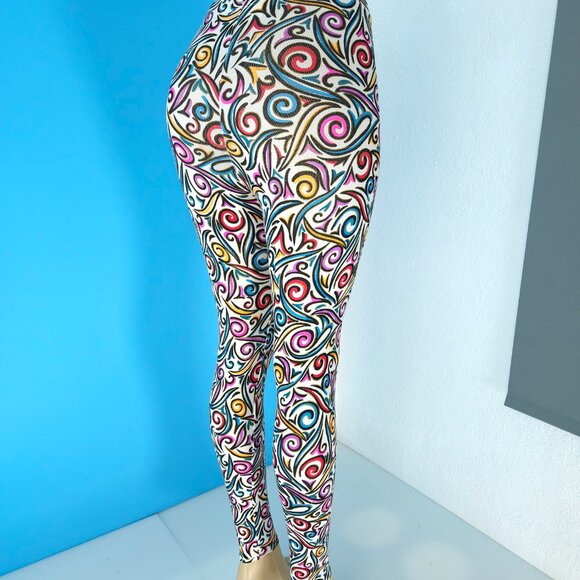 Gilda Marx VINTAGE Tights COLORFUL Printed Stretch TIGHTS Sz Small - Picture 6 of 8